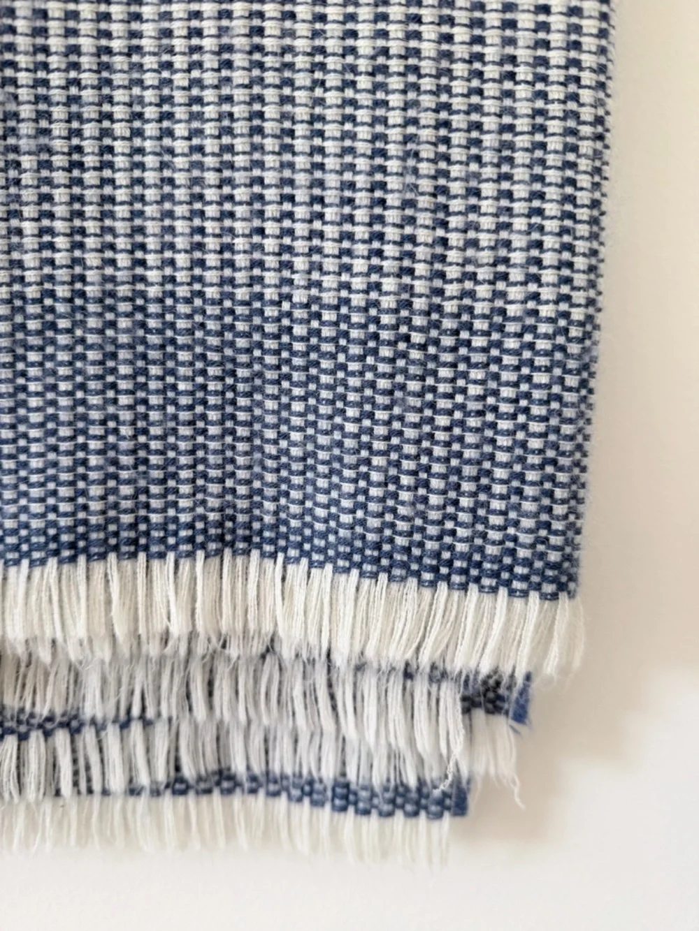 ALICIA ADAMS Baby Alpaca 'Newport Throw' Blue Ombre Coastal Cozy Beach Lounge